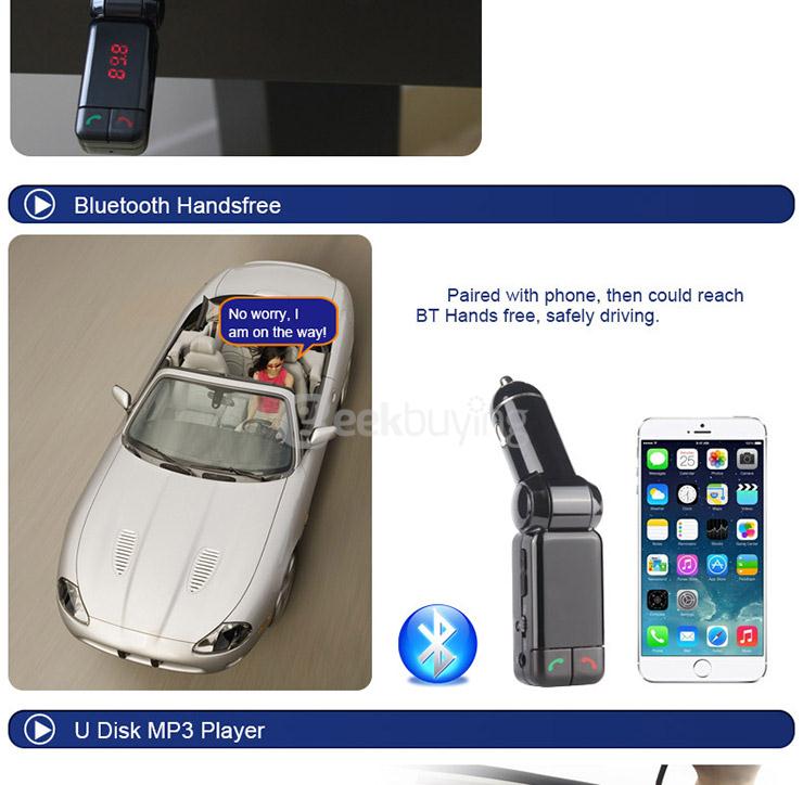 Wireless Bluetooth Dual USB Car Charger Handsfree FM Transmitter SD Card AU