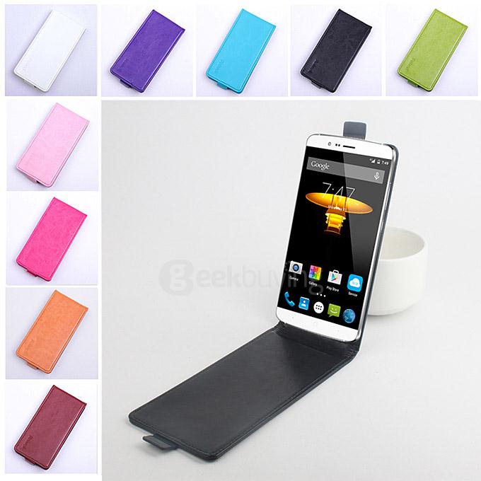 Protective Hard Cover Up&Down Flip Stand Leather Case for Elephone P8000 Smartphone - Black