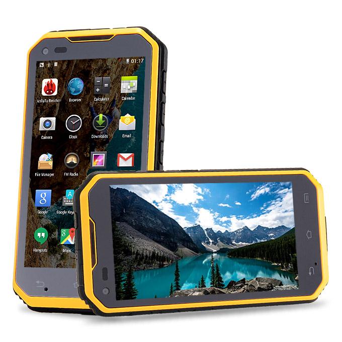 DIGOOR DG2 Plus IP68 Rugged Phone 5.0inch Android 4.4 MTK6582 Quad Core 1.3GHz 1GB 8GB 8.0MP Talkback Miracast - Yellow