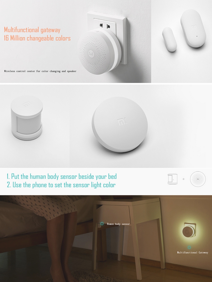 Xiaomi Smart Home Kit Body Sensor Window Door Sensor Multifunction Gateway Wireless Remote Control Switch Center