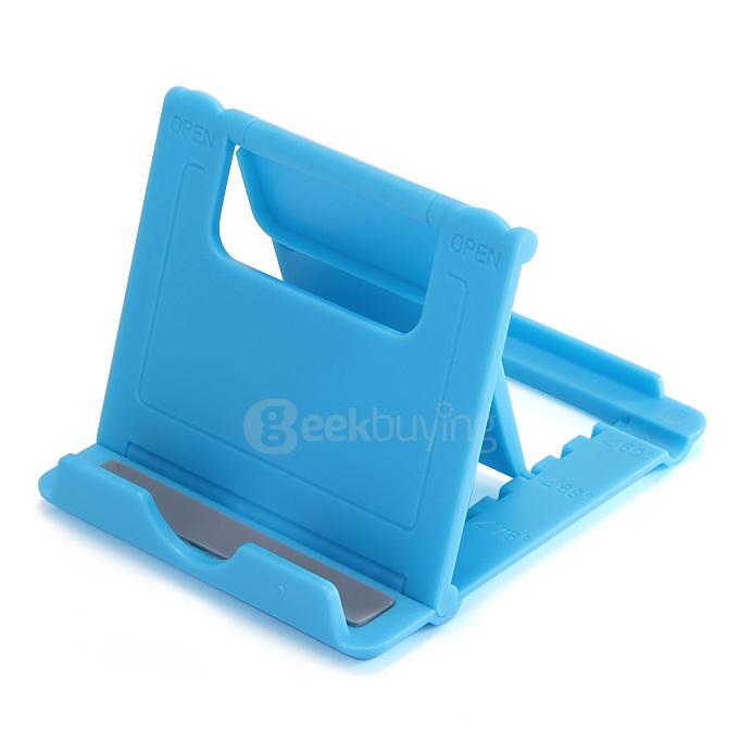 DZ-902 Universal Plastic Holder Fold Stand For iPhone iPad And Mobile Devices - Blue
