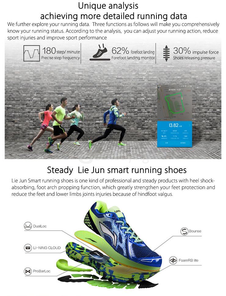 LI NING Xiaomi Mi Shoes Lie Jun Smart Running Shoes Light-weight Wear-resisting Sport Shoes - Size 36