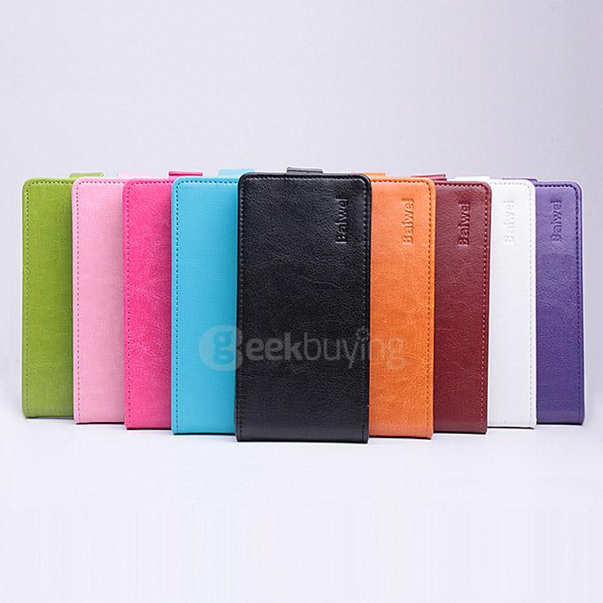 Protective Hard Cover Up&Down Flip Stand Leather Case for Elephone P8000 Smartphone - Black