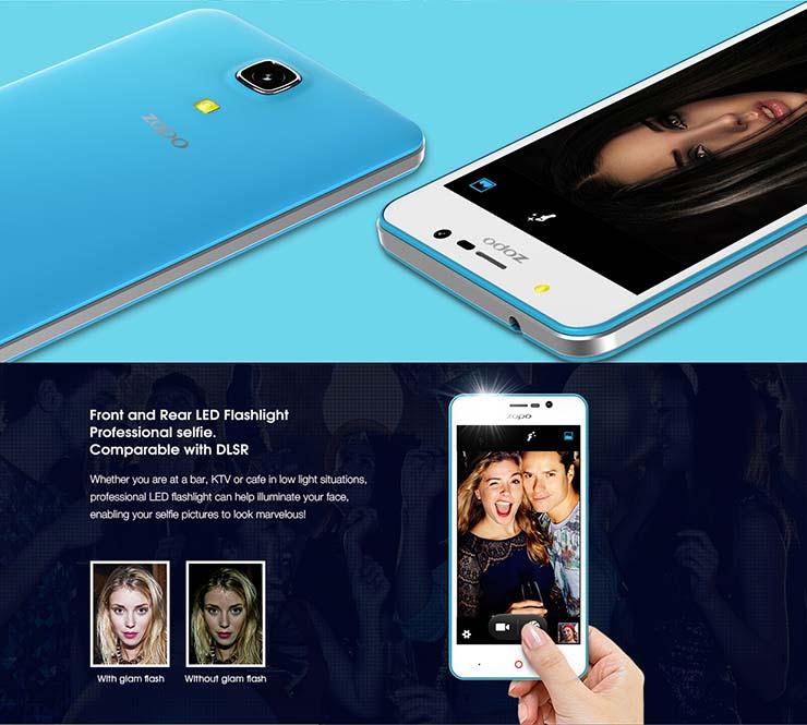 ZOPO ZP350 5.0inch 4G LTE Android 5.1 Smartphone 1GB RAM 8GB ROM 64bit MTK6735 Quad Core 1.0Ghz Miracast - Black
