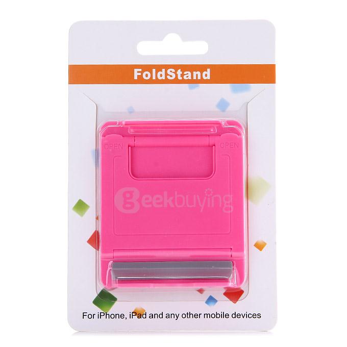 DZ-902 Universal Plastic Holder Fold Stand For iPhone iPad And Mobile Devices - Pink