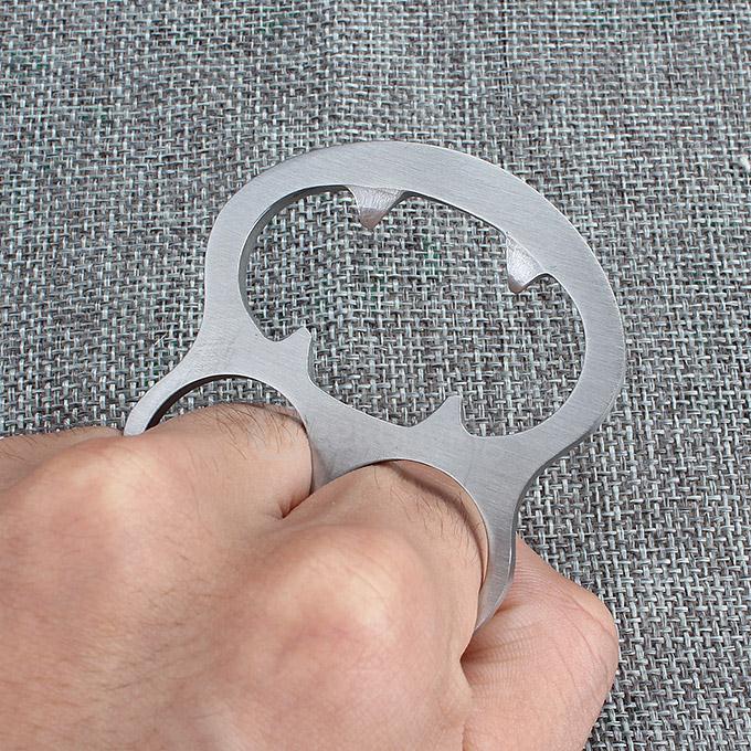 Sharp Bottle Opener Corkscrew Belt Clip Multi-functional Survival Tool Self-Defense Kit - Black+Silver