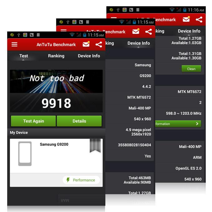 JIAKE G9200 5.0inch QHD MTK6572 Dual Core 1.2GHz Smartphone Android 4.4 512MB RAM 4GB ROM 2.0MP 0.3MP 3G GPS - Black