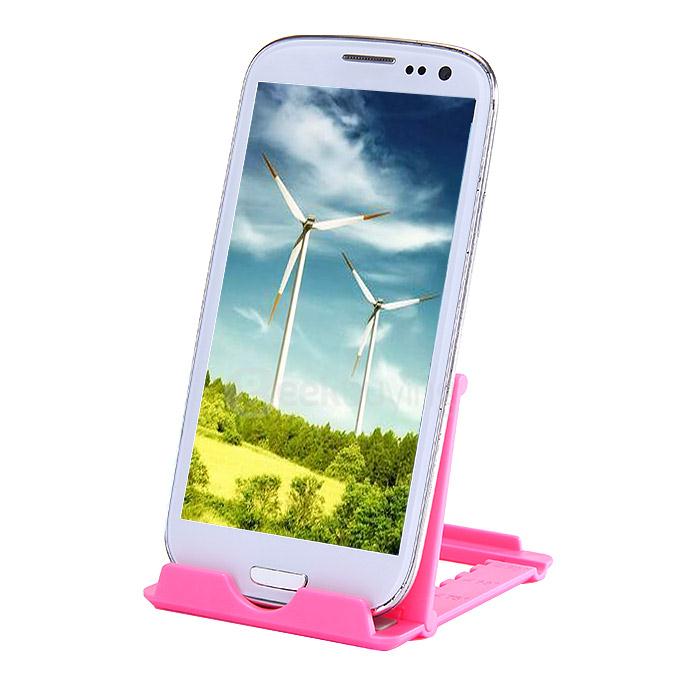 DZ-902 Universal Plastic Holder Fold Stand For iPhone iPad And Mobile Devices - Pink