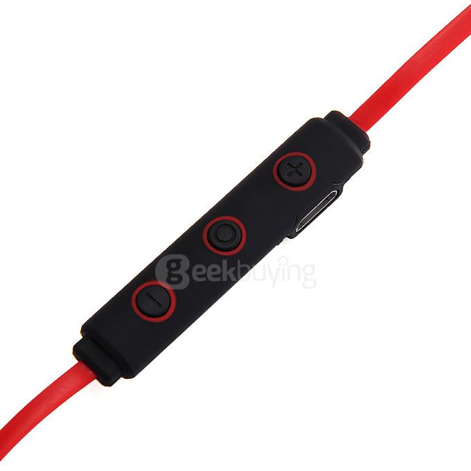 IP55 Wireless Bluetooth Earphone CSR 4.1 Voice Prompt Multipoint Music Headset Stereo Sports Earpiece with MIC - Red