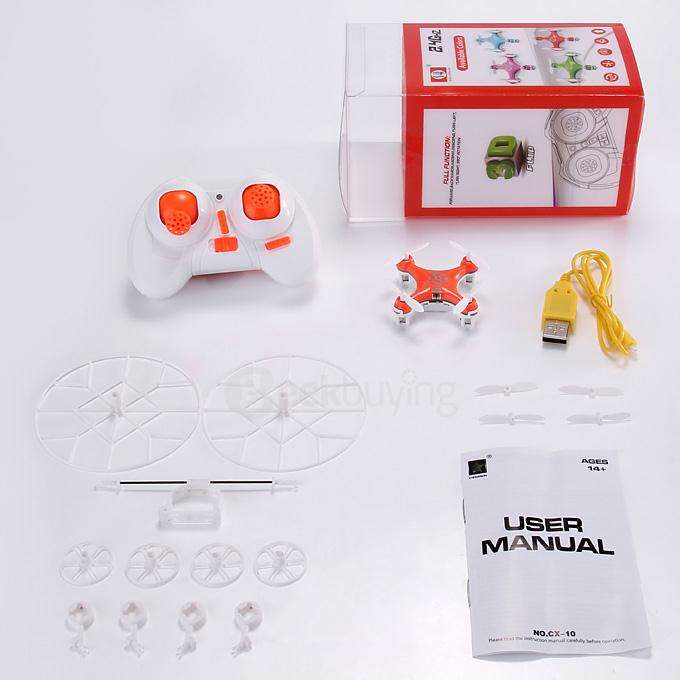 Sky Fighter Cheerson CX-10 Mini RTF Quadcopter 2.4G 4CH 6 Axis Gryo RC Drone With LED Protective Cover - Orange