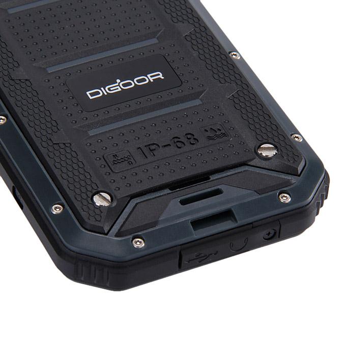 DIGOOR DG2 Plus IP68 Rugged Phone 5.0inch Android 4.4 MTK6582 Quad Core 1.3GHz 1GB 8GB 8.0MP Talkback Miracast - Black
