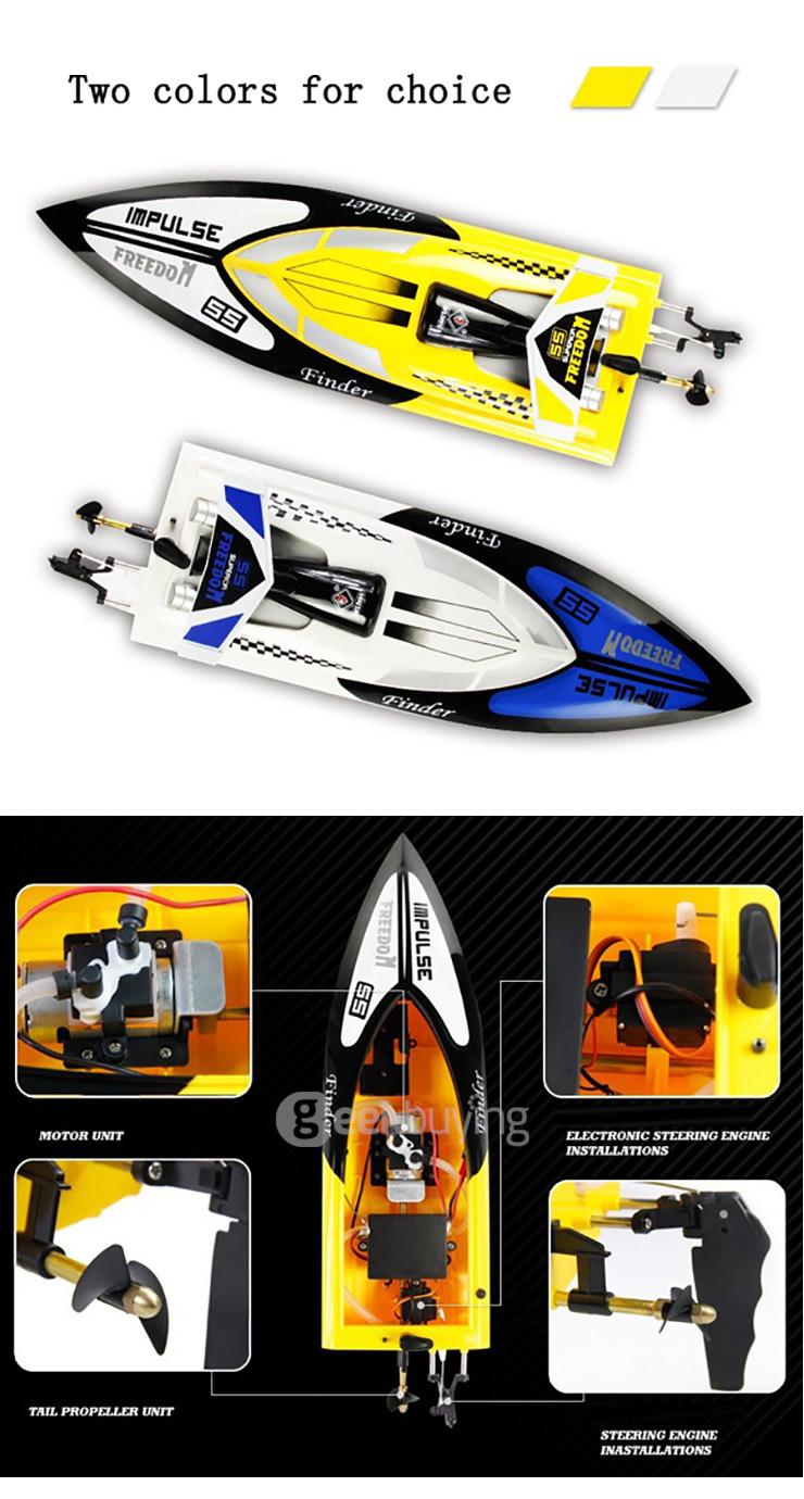 WLToys WL912 2.4G Radio Control 24KM/H RC Speed Racing Boat - Yellow