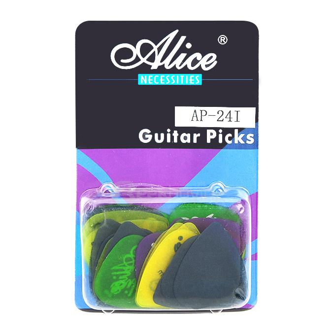 24Pcs/Set Alice AP-24I Plastic Guitar Picks 0.58/0.71/0.81mm Thickness - Multi Colors