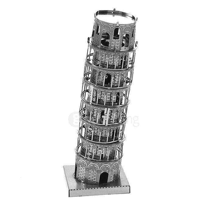 MINI DIY 3D Nanometal Model The Leaning Tower of Pisa Puzzle - Silver