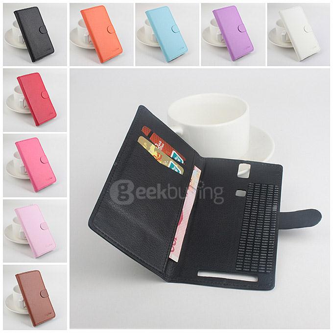 Protective Hard Cover Flip Stand Leather Case for Elephone P8000 Smartphone - Blue