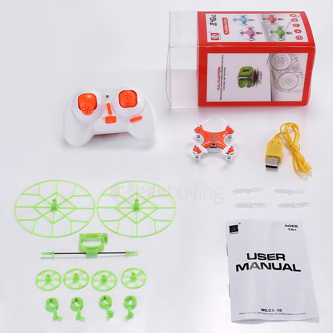 Sky Fighter Cheerson CX-10 Mini RTF Quadcopter 2.4G 4CH 6 Axis Gryo RC Drone With LED Protective Cover - Orange