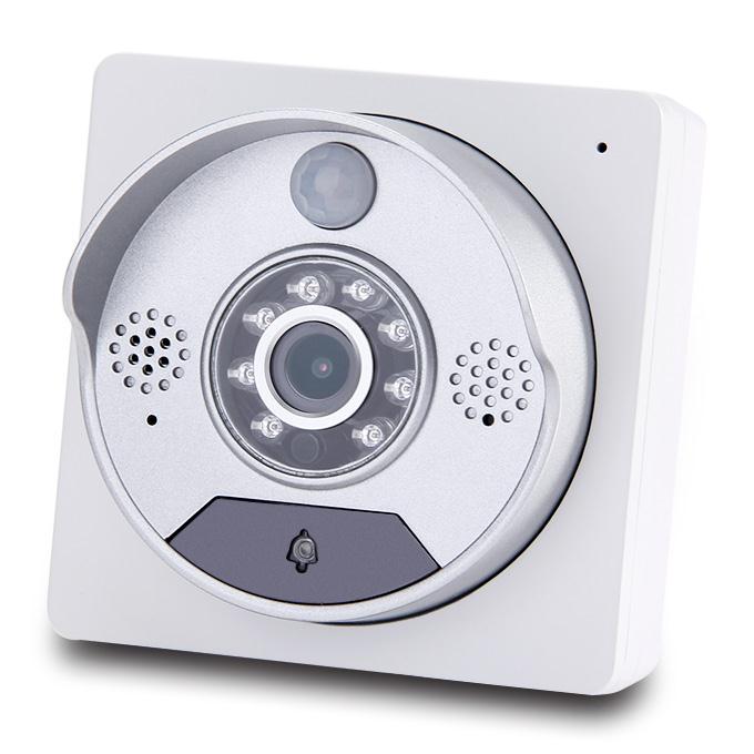 U5805Y Wifi POE Door Phone Remote Visual Doorbell HD 720P Infrared Camera Dual Audios Intercom Doorbell - White+Silver