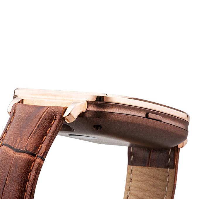 OUKITEL A28 1.54' Bluetooth Smart Watch MT2502A BT4.0 With Genuine Leather Strap For iOS Android - Golden
