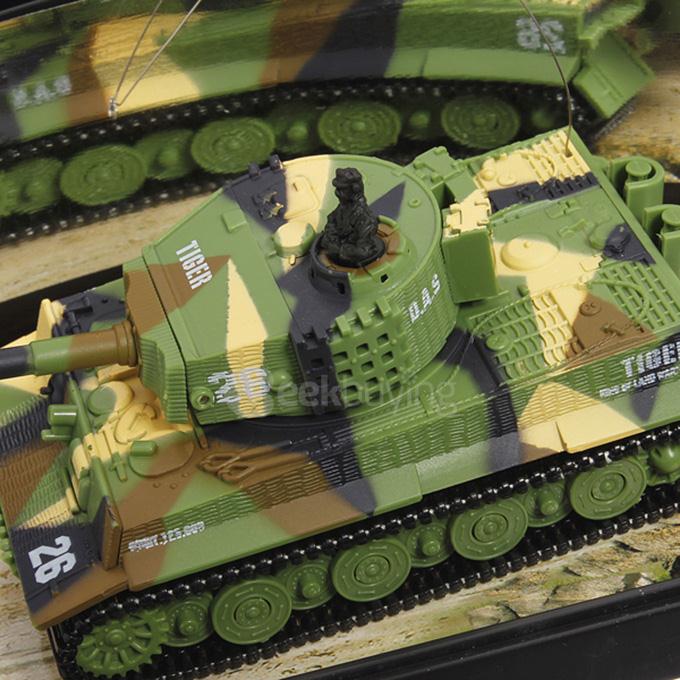 Great Wall 2117 Simulation Tank Tiger 3D Rotating Turret Cross Fire RC Panzer Assaulter - Green