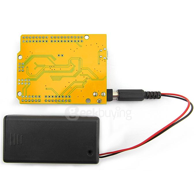 Portable UNO R3 ATmega328P Development Board Improved Version + 9V Battery Case for Arduino