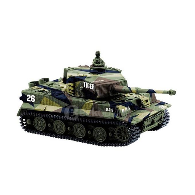 Great Wall 2117 Simulation Tank Tiger 3D Rotating Turret Cross Fire RC Panzer Assaulter - Green