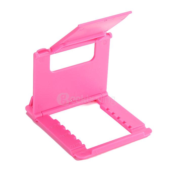 DZ-902 Universal Plastic Holder Fold Stand For iPhone iPad And Mobile Devices - Pink