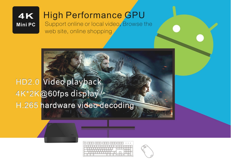 i68 Android 5.1 4K TV BOX Rockchip RK3368 Octa Core 1G/8G 2.4G WIFI LAN BT4.0 KODI HDMI H.265