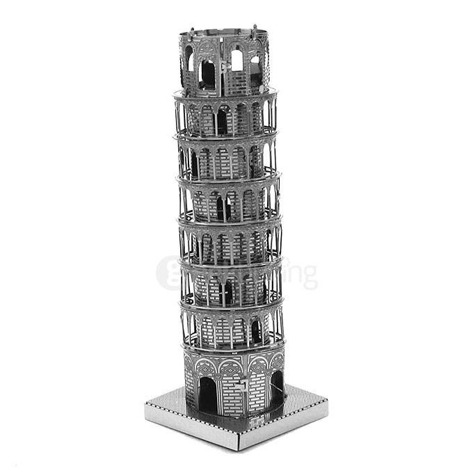 MINI DIY 3D Nanometal Model The Leaning Tower of Pisa Puzzle - Silver