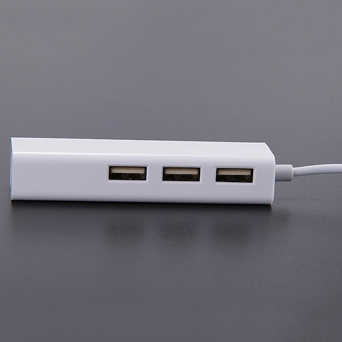 Highspeed Type-C To RJ45 Ethernet Adapter With UBS 2.0 Hub - White