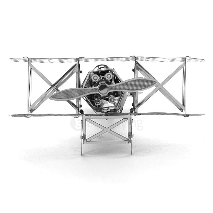 MINI DIY 3D Nanometal Model 3D Fokker DV11 Biplane Fokker Military Aircraft Puzzle - Silver