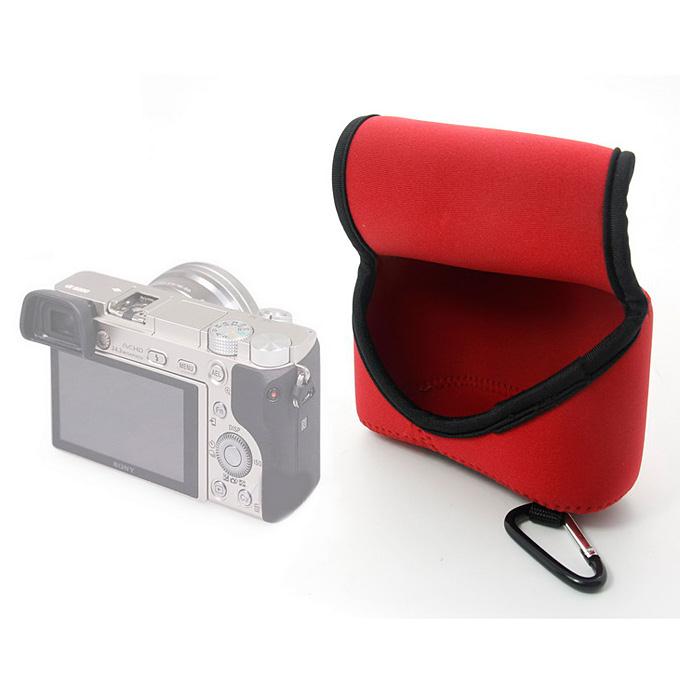 NEOpine Waterproof Soft Triangle Case Bag Pouch For Sony Alpha A6000 16-50mm Lens - Red