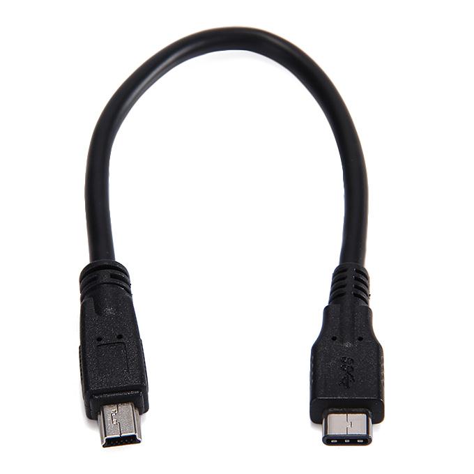 USB Type C To 3.0 Mini 10P Cable Male To Male Data Cable 0.22M - Black