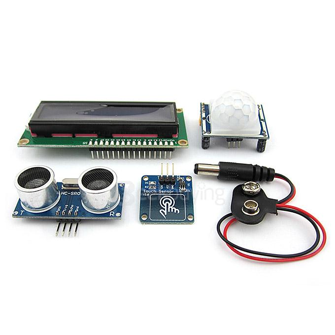 Micro USB UNO R3 BreadBoard Kit with Sensors / LCD Display Module / Tutorial for Arduino
