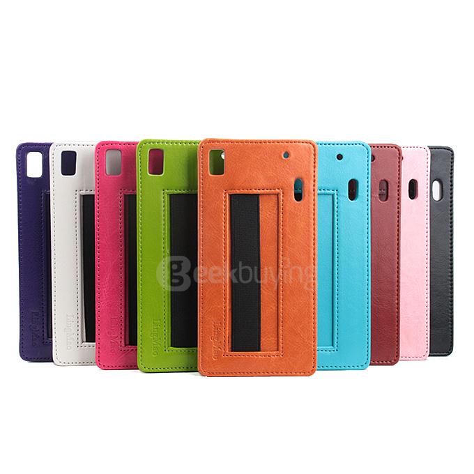 Protective PU Leather Case Hard Case Cover with Elastic Band for Lenovo Lemo K3 Note - Green