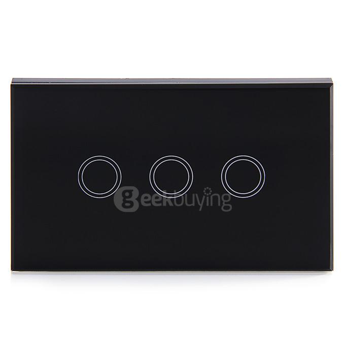 Funry Y8 Home Touch Switch Triple Remote Control 1 Way Intelligent Control Switch With Overload Protection - US