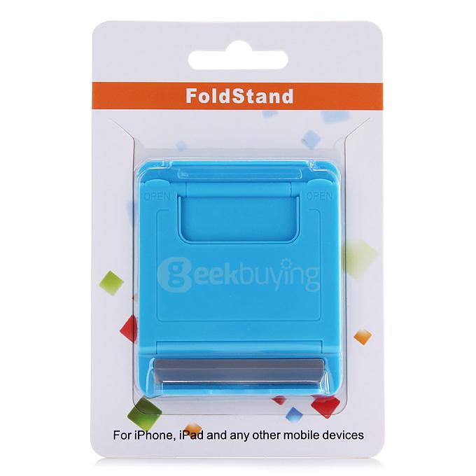 DZ-902 Universal Plastic Holder Fold Stand For iPhone iPad And Mobile Devices - Blue