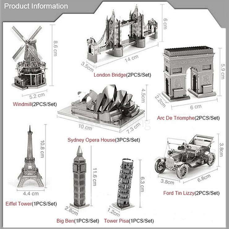 MINI DIY 3D Nanometal Model Dutch Windmill Puzzle - Silver