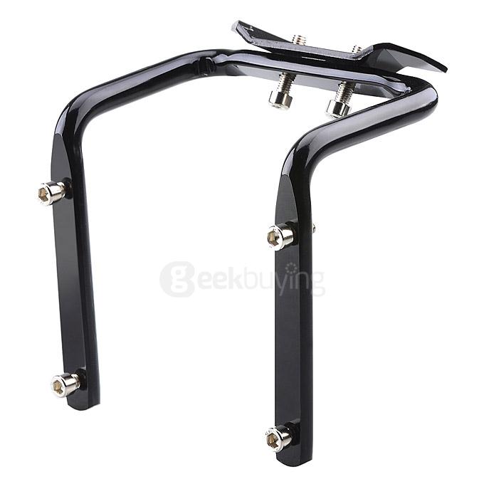 Bicycle Saddle Tail Mounted Aluminum Alloy Dual Water Bottle Holder - Black