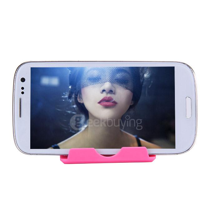 DZ-902 Universal Plastic Holder Fold Stand For iPhone iPad And Mobile Devices - Pink