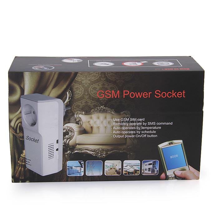 S1 GSM Power Socket/Switch Remote Controlled Socket With Extended-connected Temperature Sensor EU Plug - White