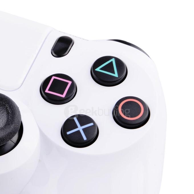 PS4 USB Wired Gaming Controller Gamepad With Analog Sticks Half Cracked Version for PC / Laptop / PlayStation 4 - White