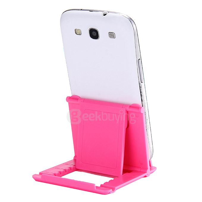 DZ-902 Universal Plastic Holder Fold Stand For iPhone iPad And Mobile Devices - Pink