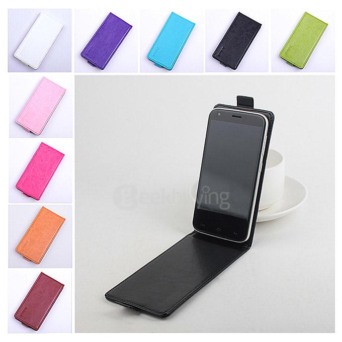 Protective Hard Cover Up&Down Flip Stand Leather Case for Doogee Valencia 2 Y100 Pro Smartphone - Purple