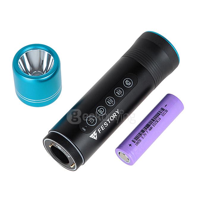 FESTORY X6S IP65 Multifunctional Bluetooth Speaker Mountain Bike Flashlight with Replaceable Battery High-bright Torch - Blue/Black