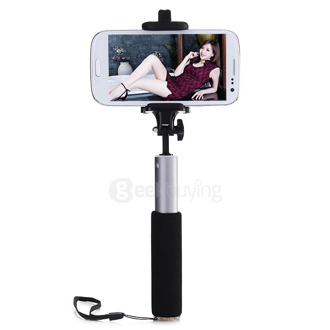 Original Hooc HO-SF812 Bluetooth 3.0 Selfie Stick Collapsible Adjustable Monopod Handle Stick Self Pole For iOS Android - Silver+Black