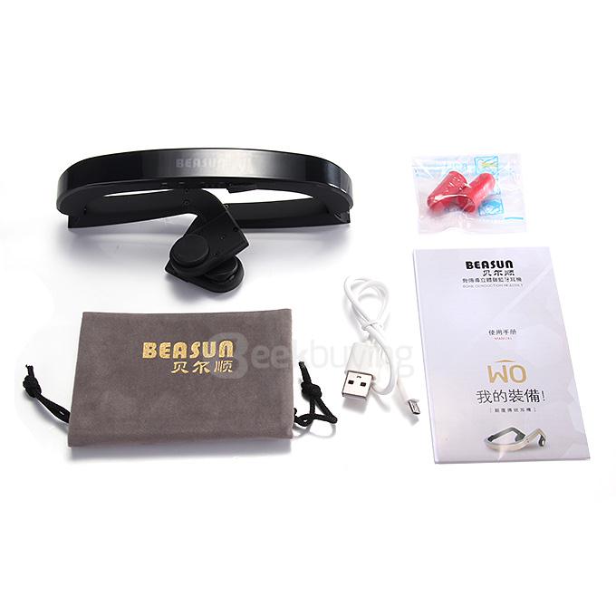 BEASUN ZD100 Portable Bone Conduction Bluetooth Headphones BT3.0 Wireless Stereo Headset - Black