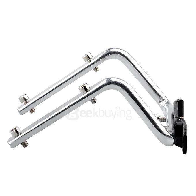 Bicycle Saddle Tail Mounted Aluminum Alloy Dual Water Bottle Holder - Silver