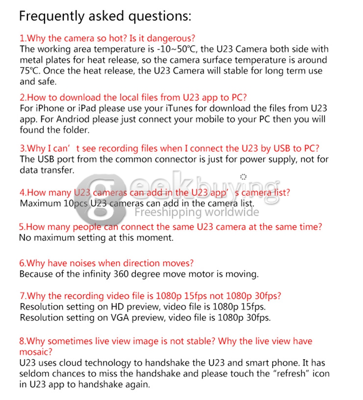 Transfluent U23 Home Security Wifi Remote Control / Phone Control Mini Camera Lamp Holder Powerded E27 Interface - Black