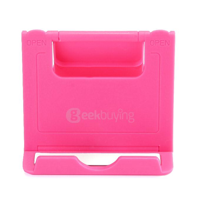 DZ-902 Universal Plastic Holder Fold Stand For iPhone iPad And Mobile Devices - Pink
