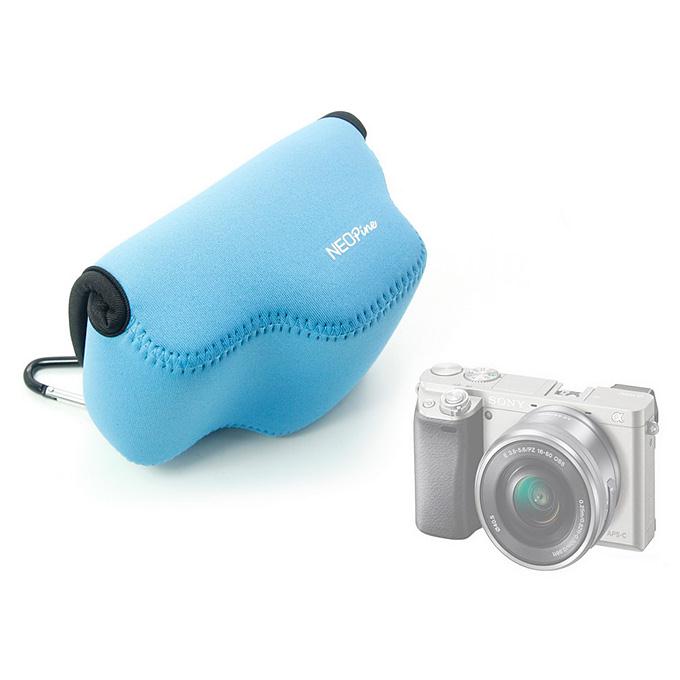 NEOpine Waterproof Soft Triangle Case Bag Pouch For Sony Alpha A6000 16-50mm Lens - Blue